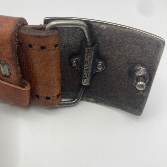 Johnston & Murphy Leather Belt 40 Brown Plate Style Anchor Buckle Perforated - Picture 4 of 8